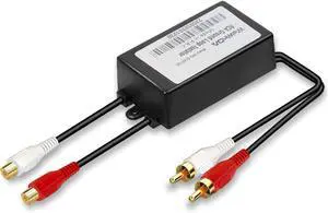 RCA Noise Filter Hum Eliminator Ground Loop Isolator (No Affect Bass) Quality Isolator for HiFi Stereo Home Theater Car Audio Player (Black) RCA Noise Filter Hum Eliminator Ground Loop Isolator (No Affect Bass) Quality Isolator for HiFi Stereo Home Theater Car Audio Player (Black)