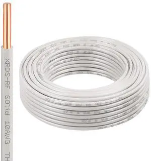 10AWG THHN Wire 50 FT, Single Bare Copper Conductor with PVC and Nylon Insulation, 600V Rated, Heavy-Duty THHN Wire for Residential and Industrial Use 10AWG THHN Wire 50 FT, Single Bare Copper Conductor with PVC and Nylon Insulation, 600V Rated, Heavy-Duty THHN Wire for Residential and Industrial Use