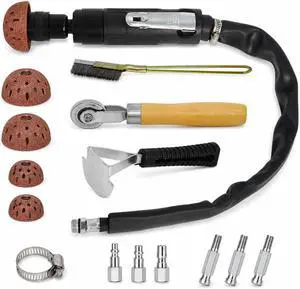 Air Tire Repair Polish Patch Kit Heavy Duty - Includes 2500RPM Air Tire Buffer, Tire Inner Liner Scraper, 4 Tungsten Steel Buffing Wheel, Patch Roller, & Wire Brush - Professional Tire Patch Tools Air Tire Repair Polish Patch Kit Heavy Duty - Includes 2500RPM Air Tire Buffer, Tire Inner Liner Scraper, 4 Tungsten Steel Buffing Wheel, Patch Roller, & Wire Brush - Professional Tire Patch Tools