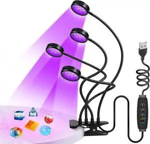 UV Light with USB, 20W 395nm~405nm Dimmable Portable Gooseneck Clamp Black Lights, UV Lamp with Clip for Glue Resin Curing, Gel Nail, Resin Art UV Light with USB, 20W 395nm~405nm Dimmable Portable Gooseneck Clamp Black Lights, UV Lamp with Clip for Glue Resin Curing, Gel Nail, Resin Art