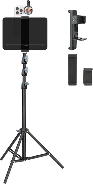 Large Screen Teleprompter Holder for Tablet & Phone with 70.8" Tripod Large Screen Teleprompter Holder for Tablet & Phone with 70.8" Tripod