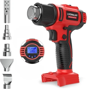 Cordless Heat Gun for Milwaukee 18V Battery (Tool Only) 350W, 122~1202 (50-550) Variable Temperature Control, LCD Digital Display for Shrink Tubing & Crafts Cordless Heat Gun for Milwaukee 18V Battery (Tool Only) 350W, 122~1202 (50-550) Variable Temperature Control, LCD Digital Display for Shrink Tubing & Crafts