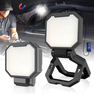 2-Pack Rechargeable 40W 4000-Lumen Magnetic Work Light Hanging Hook & Folding Bracket, Job Site Lighting for Car Repair, Camping & Hurricane 2-Pack Rechargeable 40W 4000-Lumen Magnetic Work Light Hanging Hook & Folding Bracket, Job Site Lighting for Car Repair, Camping & Hurricane