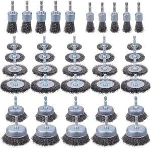 40 Pack Carbon Steel Wire Wheel Brush with 1/4-Inch Hex Shank, Cup Brush, Wheel Brush, Pen Brush Set, for Rust Removal, Corrosion and Scrub Surfaces 40 Pack Carbon Steel Wire Wheel Brush with 1/4-Inch Hex Shank, Cup Brush, Wheel Brush, Pen Brush Set, for Rust Removal, Corrosion and Scrub Surfaces