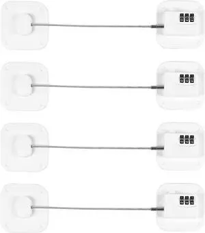 Refrigerator Lock, Heavy Duty Fridge Lock, Combination Lock for Refrigerator Cabinets, Drawers, Safety Lock, Easy Install No Keys Needed (White-4Pack) Refrigerator Lock, Heavy Duty Fridge Lock, Combination Lock for Refrigerator Cabinets, Drawers, Safety Lock, Easy Install No Keys Needed (White-4Pack)