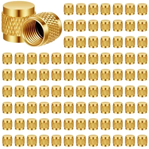 100 Pcs 1/4" Flare Brass Valve Cap Round Compression Cap W/ Neoprene Pipe O-Ring Seal, Refrigerant Locking Caps HVAC Tool for Plumbing Factories Supply 100 Pcs 1/4" Flare Brass Valve Cap Round Compression Cap W/ Neoprene Pipe O-Ring Seal, Refrigerant Locking Caps HVAC Tool for Plumbing Factories Supply