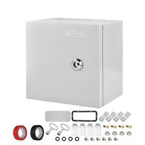 Steel Electrical Junction Box, 8 x 8 x 6 Waterproof & Dustproof Electrical Enclosure, Outdoor & Indoor Universal Project Box with Lock & Mounting Plate Steel Electrical Junction Box, 8 x 8 x 6 Waterproof & Dustproof Electrical Enclosure, Outdoor & Indoor Universal Project Box with Lock & Mounting Plate