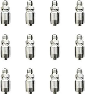 12-Pack Hydraulic Hose Fitting, 3/8" Hose x 3/8" JIC 37° Male, High-Strength Carbon Steel Crimp Fitting for Industrial Hydraulic Systems 12-Pack Hydraulic Hose Fitting, 3/8" Hose x 3/8" JIC 37° Male, High-Strength Carbon Steel Crimp Fitting for Industrial Hydraulic Systems