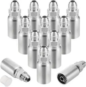 12 Pack Hydraulic Hose Fittings, 3/8" I.D. Hose x 3/8" JIC 37° Male with Protection Cover Hydraulic Hose End Crimp Connector Kits 12 Pack Hydraulic Hose Fittings, 3/8" I.D. Hose x 3/8" JIC 37° Male with Protection Cover Hydraulic Hose End Crimp Connector Kits
