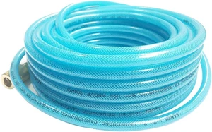 Polyurethane (PU) Reinforced Air Hose 1/4ID (6.3 x 9.8mm) x 100ft, with 1/4 Swivel MNPT Solid Brass Quick Coupler & Plug, Transparent Blue (100) Polyurethane (PU) Reinforced Air Hose 1/4ID (6.3 x 9.8mm) x 100ft, with 1/4 Swivel MNPT Solid Brass Quick Coupler & Plug, Transparent Blue (100)