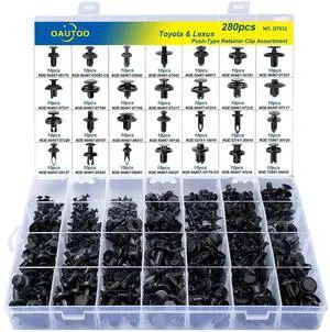 280pcs for Toyota & Lexus Bumper Fender Liner Engine Under Cover Radiator Support Splash Shield Cowl & Rocker Panel Molding Clips Body Interior and Exterior Push-Type Retainer Assortment 280pcs for Toyota & Lexus Bumper Fender Liner Engine Under Cover Radiator Support Splash Shield Cowl & Rocker Panel Molding Clips Body Interior and Exterior Push-Type Retainer Assortment