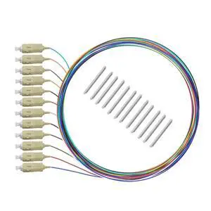 12 Strand Multi-Mode SC OM1 Fiber Optic Pigtails for Fusion Splicing. Includes 12 Fiber Optic Fusion Splice Protective Shrink Sleeves 2.5-60 mm Long 12 Strand Multi-Mode SC OM1 Fiber Optic Pigtails for Fusion Splicing. Includes 12 Fiber Optic Fusion Splice Protective Shrink Sleeves 2.5-60 mm Long