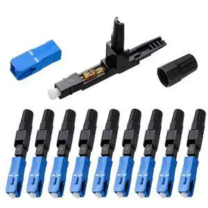 100 Pcs SC Fiber Optical Fast Cold Connector, Single Mode Quick Assembly Adapter Plug for FTTH,CATV etc., (SC-UPC) 100 Pcs SC Fiber Optical Fast Cold Connector, Single Mode Quick Assembly Adapter Plug for FTTH,CATV etc., (SC-UPC)
