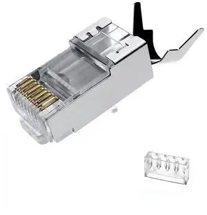 50 Pcs Cat7 RJ45 Connectors, C7 RJ45 Plugs, Cat7 2-Piece Metal Shielded RJ45 Ends FTP 8P8C Modular Network Plug Connector 50 Pcs Cat7 RJ45 Connectors, C7 RJ45 Plugs, Cat7 2-Piece Metal Shielded RJ45 Ends FTP 8P8C Modular Network Plug Connector