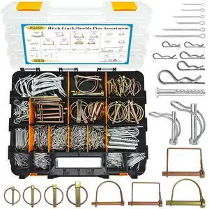 383 PCS Heavy Duty Pin Assortment Kit, Hitch Pins R Clip PIns/Hair Pins/Lynch Pins /PTO Pins/Clevis Pins/Cotter Pins for Trucks Trailers Tractors Mowers 3 Point Accessories, Farm,Lawn and Garden 383 PCS Heavy Duty Pin Assortment Kit, Hitch Pins R Clip PIns/Hair Pins/Lynch Pins /PTO Pins/Clevis Pins/Cotter Pins for Trucks Trailers Tractors Mowers 3 Point Accessories, Farm,Lawn and Garden