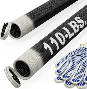 110-lbs. Garage Door Extension Spring Replacement Kit, 25'' Long, Double Loop Ends, 1 Pair, Electrophoresis Black Coated 110-lbs. Garage Door Extension Spring Replacement Kit, 25'' Long, Double Loop Ends, 1 Pair, Electrophoresis Black Coated
