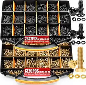 /3667PCS Hardware Assortment Kit,Metric Phillips Pan Head Bolts,Grade 8.8 Metric Hex Bolt Set and Grade 10.9 Button Head Hexs Socket Cap Screws Metric Screw with Matching Nut Washer Assortment /3667PCS Hardware Assortment Kit,Metric Phillips Pan Head Bolts,Grade 8.8 Metric Hex Bolt Set and Grade 10.9 Button Head Hexs Socket Cap Screws Metric Screw with Matching Nut Washer Assortment