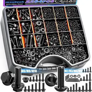 2284PCS Metric Screws & Flange Bolt Assortment,Nuts and Bolts Assortment Kit M2/M3/M4/M5/M6/M8/M10 Machine Screws Kits,Grade 10.9 Alloy Steel Hex Socket Button Metric Screw 2284PCS Metric Screws & Flange Bolt Assortment,Nuts and Bolts Assortment Kit M2/M3/M4/M5/M6/M8/M10 Machine Screws Kits,Grade 10.9 Alloy Steel Hex Socket Button Metric Screw