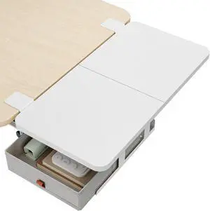 Desk Extender Tray, 24" x 12", with Storage Drawer, Medium, White Desk Extender Tray, 24" x 12", with Storage Drawer, Medium, White