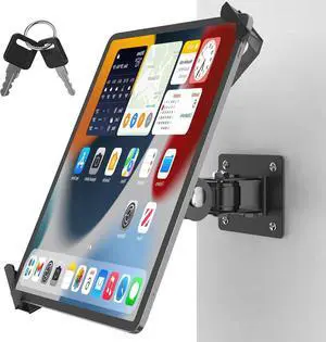 Anti-Theft Tablet Wall Mount with Key Lock, Full Motion Locking iPad Holder Anti-Theft Tablet Wall Mount with Key Lock, Full Motion Locking iPad Holder