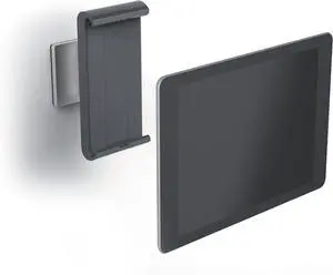 Wall-Mounted Tablet Holder, Silver/Charcoal Gray Wall-Mounted Tablet Holder, Silver/Charcoal Gray