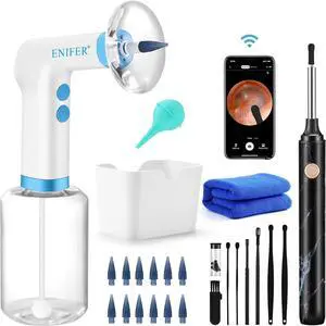 Earwax Removal Electric Ear Irrigation Kit, Ear Cleaner with Camera, 1080P Otoscope,4 Pressure Levels Save and Effective Ear Wax Removal Kit Earwax Removal Electric Ear Irrigation Kit, Ear Cleaner with Camera, 1080P Otoscope,4 Pressure Levels Save and Effective Ear Wax Removal Kit