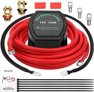12v 140 A Dual Battery Isolator Kit - ATV/UTV Wiring Kit - Voltage Sensitive Relay - VSR - Boat Dual Battery Smart Isolator Kit, Automatic Battery Disconnect Switch 12v 140 A Dual Battery Isolator Kit - ATV/UTV Wiring Kit - Voltage Sensitive Relay - VSR - Boat Dual Battery Smart Isolator Kit, Automatic Battery Disconnect Switch
