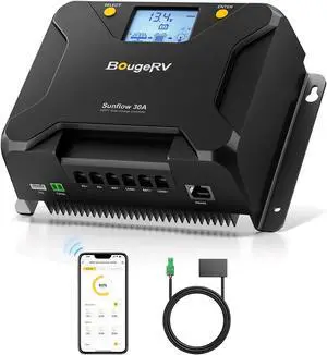 MPPT Solar Charge Controller 30A, w/ Low-Temp Cut-Off, APP Control, Backlit LCD, 30 Amp Solar Panel Regulator 12V/24V for LiFePO4, SLD, Gel, FLD, AGM Battery, RV, Marine, Upgraded MPPT Solar Charge Controller 30A, w/ Low-Temp Cut-Off, APP Control, Backlit LCD, 30 Amp Solar Panel Regulator 12V/24V for LiFePO4, SLD, Gel, FLD, AGM Battery, RV, Marine, Upgraded