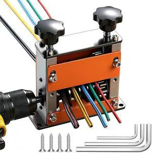 Drill Powered Manual Wire Stripping Machine, Hand Crank Wire Stripper Tool with 6 Channels 5 Blades, Fits 1-17mm Wires for Scrap Copper Wire Recycling, DIY Cable Stripping Drill Powered Manual Wire Stripping Machine, Hand Crank Wire Stripper Tool with 6 Channels 5 Blades, Fits 1-17mm Wires for Scrap Copper Wire Recycling, DIY Cable Stripping