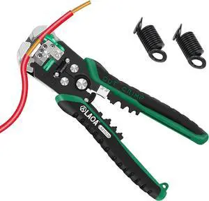 Automatic Wire Stripper, Self Adjusting Wire Stripping Tool with Cutter and Crimper, 8-26 AWG Electrical Wire Tool for Electricians, Cable Repair and DIY Wiring, Includes 2 Replacement Springs Automatic Wire Stripper, Self Adjusting Wire Stripping Tool with Cutter and Crimper, 8-26 AWG Electrical Wire Tool for Electricians, Cable Repair and DIY Wiring, Includes 2 Replacement Springs