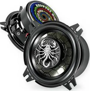 CarbonForce 4 Inch Speakers, 400W Peak 4 Ohm 4 Inch Car Speakers, 4in 2-Way Coaxial Speakers with Honeycomb Carbon Fiber Cone, N48 Tweeter for Door & Dash, 2 Pack CarbonForce 4 Inch Speakers, 400W Peak 4 Ohm 4 Inch Car Speakers, 4in 2-Way Coaxial Speakers with Honeycomb Carbon Fiber Cone, N48 Tweeter for Door & Dash, 2 Pack