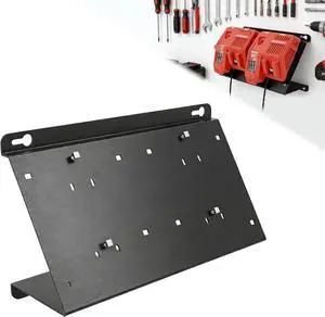Dual Angled Heavy-Duty Steel Wall Bracket for Milwaukee M18 & M12 Charger | Detachable Secure Holder Bracket, Easy Install on Pegboard Garage Workshop Wall Space Saving Power Tool Charging Storage Dual Angled Heavy-Duty Steel Wall Bracket for Milwaukee M18 & M12 Charger | Detachable Secure Holder Bracket, Easy Install on Pegboard Garage Workshop Wall Space Saving Power Tool Charging Storage