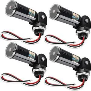 4 Pack Dusk to Dawn Sensor for Outdoor Lighting, 120-277V Photoelectric Switch, UL Listed Photocell Light Sensor Hardwired, IP65 Photocell with Swivel Mount for Most Outdoor Lighting Fixtures 4 Pack Dusk to Dawn Sensor for Outdoor Lighting, 120-277V Photoelectric Switch, UL Listed Photocell Light Sensor Hardwired, IP65 Photocell with Swivel Mount for Most Outdoor Lighting Fixtures