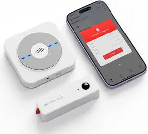 WiFi Mailbox Chime with Wireless, Smart Mailbox Alarm Sensor for Delivered | Mail Alert Universal Fit for Outside Wall Mount & Curbside Post, 32 Ringtones, 110dB Volume, White WiFi Mailbox Chime with Wireless, Smart Mailbox Alarm Sensor for Delivered | Mail Alert Universal Fit for Outside Wall Mount & Curbside Post, 32 Ringtones, 110dB Volume, White