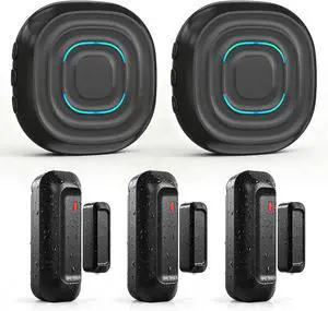 Door Chime, 2-in-1 Door Alarm with One-Time Chime or Continuous Alert Mode, Door Open Alert for Kids & Elderly Safety, Home & Business, IP55 Waterproof Sensor, 800FT Range, 30 Chimes, 5 Volume Door Chime, 2-in-1 Door Alarm with One-Time Chime or Continuous Alert Mode, Door Open Alert for Kids & Elderly Safety, Home & Business, IP55 Waterproof Sensor, 800FT Range, 30 Chimes, 5 Volume