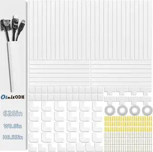 Cable Raceway Kit 628 Inch Cord Cover Channel Paintable Wire Hider | L15.7 x W0.95 x H0.55in Cable Concealer, Hide TV Wires & Power Cords, Wall Mount Cord Management for Home Office Cable Raceway Kit 628 Inch Cord Cover Channel Paintable Wire Hider | L15.7 x W0.95 x H0.55in Cable Concealer, Hide TV Wires & Power Cords, Wall Mount Cord Management for Home Office