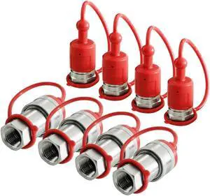4Set 1/2" Ag ISO 5675 Hydraulic Quick Connect Tractor Couplers with Dust Caps Ball Valve, Ball Pioneer Style Hydraulic Quick Coupler-4SETS 4Set 1/2" Ag ISO 5675 Hydraulic Quick Connect Tractor Couplers with Dust Caps Ball Valve, Ball Pioneer Style Hydraulic Quick Coupler-4SETS