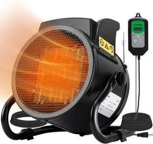 Greenhouse Heater with Thermostat, Auto Temperature Control Kit with Digital Display, Fast Heating, Overheat Protection, for Grow Tent, Greenhouse, Flower Room, Patio, Winter Plants Greenhouse Heater with Thermostat, Auto Temperature Control Kit with Digital Display, Fast Heating, Overheat Protection, for Grow Tent, Greenhouse, Flower Room, Patio, Winter Plants