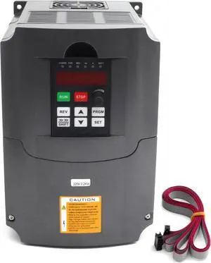 Variable Frequency Drive 2.2KW 110V VFD Drive Inverter | Frequency Converter Single Phase Input, 3 Phase Output for Spindle Motor Speed Control+VFD Extension Cable Variable Frequency Drive 2.2KW 110V VFD Drive Inverter | Frequency Converter Single Phase Input, 3 Phase Output for Spindle Motor Speed Control+VFD Extension Cable