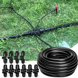 100FT 1/2 Inch Drip Irrigation Tubing with 10 Pack 1/2" to 1/4" Drip Irrigation Fittings, Drip Line Hose & Push-to-Fit 3-Way | 4-Way | 6-Way Splitter Connectors, for Drip Irrigation System 100FT 1/2 Inch Drip Irrigation Tubing with 10 Pack 1/2" to 1/4" Drip Irrigation Fittings, Drip Line Hose & Push-to-Fit 3-Way | 4-Way | 6-Way Splitter Connectors, for Drip Irrigation System