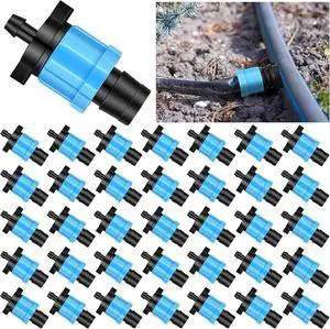 100 Pcs Drip Tape Connector Fittings, Locks 1/4" Barb for 5/8" Drip Irrigation Fitting Kit Irrigation Tubing Connectors Tools Coupling Barbed Locking Fitting (Blue) 100 Pcs Drip Tape Connector Fittings, Locks 1/4" Barb for 5/8" Drip Irrigation Fitting Kit Irrigation Tubing Connectors Tools Coupling Barbed Locking Fitting (Blue)