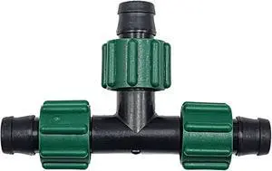 10-Pack - USA MADE - PREMIUM Drip Tape Irrigation Tubing 3 Way Tee (5/8" or .625" - .645") Universal Perma-Loc Connector Barbed Locking Fitting - Fits All Brands 16mm Drip Tape AG Tubing 10-Pack - USA MADE - PREMIUM Drip Tape Irrigation Tubing 3 Way Tee (5/8" or .625" - .645") Universal Perma-Loc Connector Barbed Locking Fitting - Fits All Brands 16mm Drip Tape AG Tubing
