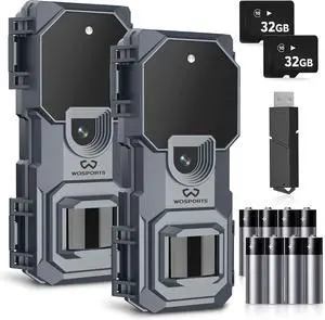 2 Pack Mini Trail Camera 32MP 1080P HD Wildlife Camera with 32GB SD Card Game Cameras with Night Vision Motion Activated Waterproof with 4AA Batteries & Card Reader 2 Pack Mini Trail Camera 32MP 1080P HD Wildlife Camera with 32GB SD Card Game Cameras with Night Vision Motion Activated Waterproof with 4AA Batteries & Card Reader