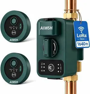 Smart Water Auto Shut Off Valve & Leak Detector, Real-Time Leak Detection, Whole-Home Leak Protection System, 15 Sec Automatic Shut-Off, 1640 ft LoRa Coverage, No WiFi Required, Fits 3/4" & 1" Pipes Smart Water Auto Shut Off Valve & Leak Detector, Real-Time Leak Detection, Whole-Home Leak Protection System, 15 Sec Automatic Shut-Off, 1640 ft LoRa Coverage, No WiFi Required, Fits 3/4" & 1" Pipes
