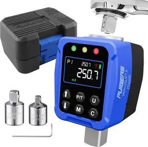 1/2" Drive Digital Torque Wrench Adapter 12.5-250.7 Ft-lb / 17-340 Nm, Electronic Torque Meter ±1% Accuracy, Colour LCD Display, 1/4 & 3/8 Adapters for Car & Motorcycle Maintenance 1/2" Drive Digital Torque Wrench Adapter 12.5-250.7 Ft-lb / 17-340 Nm, Electronic Torque Meter ±1% Accuracy, Colour LCD Display, 1/4 & 3/8 Adapters for Car & Motorcycle Maintenance