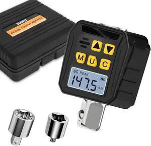 1/2 Drive Digital Torque Adapter, 7.38-147.5 Ft-lb/10-200 Nm Digital Torque Wrench Converter with 3/8" and 1/4" Adapters for Bicycle Motorcycle Car Repair 1/2 Drive Digital Torque Adapter, 7.38-147.5 Ft-lb/10-200 Nm Digital Torque Wrench Converter with 3/8" and 1/4" Adapters for Bicycle Motorcycle Car Repair