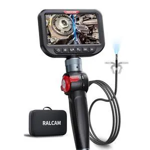 Dual Lens Articulating Borescope Camera with Light, Slim Probe | 5" HD Two-Way Articulated Endoscope Inspection Camera for Automotive, HVAC, Pipes, Wall 6.5mm-5FT Flexible Cable Dual Lens Articulating Borescope Camera with Light, Slim Probe | 5" HD Two-Way Articulated Endoscope Inspection Camera for Automotive, HVAC, Pipes, Wall 6.5mm-5FT Flexible Cable