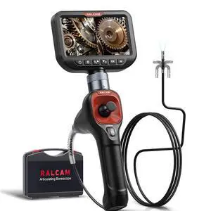360° Articulating Borescope Dual Lens, 0.25in Slim Probe | 4-Way 5" HD Endoscope Camera with Light, 4X Zoom, Snake Inspection Camera for Automotive HVAC Engine 5FT Semi-Rigid Cable 360° Articulating Borescope Dual Lens, 0.25in Slim Probe | 4-Way 5" HD Endoscope Camera with Light, 4X Zoom, Snake Inspection Camera for Automotive HVAC Engine 5FT Semi-Rigid Cable