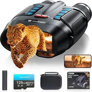 Night Vision Goggles - Smart APP 4K Night Vision Binoculars, 10000mAh Battery, 128GB Card for Photo and Video, 3'' UHD Screen & 8X Zoom Binoculars for Camping, Hunting, Security (Black) Night Vision Goggles - Smart APP 4K Night Vision Binoculars, 10000mAh Battery, 128GB Card for Photo and Video, 3'' UHD Screen & 8X Zoom Binoculars for Camping, Hunting, Security (Black)