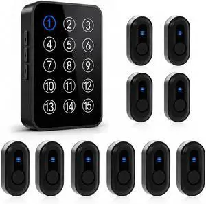 Wireless Emergency Call Button System - 500 Ft Range Caregiver Pager with LED Display, 10 Waterproof Alert Buttons & 1 Receiver for Elderly, Patients, Disabled at Home, Hospital, Clinic Wireless Emergency Call Button System - 500 Ft Range Caregiver Pager with LED Display, 10 Waterproof Alert Buttons & 1 Receiver for Elderly, Patients, Disabled at Home, Hospital, Clinic